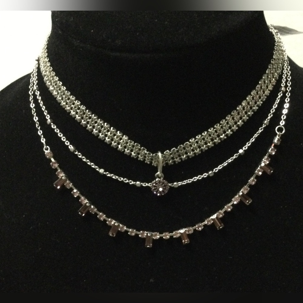 FREE PEOPLE RHINESTONE LAYERED NECKLACE